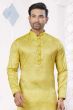 Yellow Woven Art Silk Kurta Set