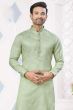 Light Green Woven Art Silk Kurta Set