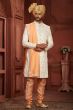 Rich Cream Embroidered Pure Silk Sherwani Set