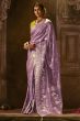 Lavender Silk Ethnic Embroidered Saree
