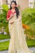 Cream Banglori Silk Saree