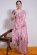 Lavender Pink Sequins Embroidered Georgette Saree