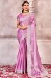 Taffy Pink Embroidered Chiffon Saree
