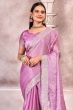 Taffy Pink Embroidered Chiffon Saree