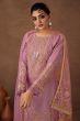 Onion Pink Embroidered Organza Suit Set