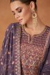 Mauve Silk Anarkali Kameez 