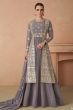 Grey Sequence Embroidered Georgette Anarkali Suit