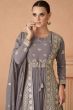 Grey Sequence Embroidered Georgette Anarkali Suit
