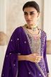 Violet Embroidered Silk Punjabi Suit