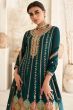 Dark Green Embroidered Silk Punjabi Suit