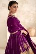 Purple Embroidered Silk Punjabi Suit