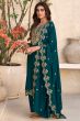 Green Embroidered Suit Silk Set