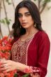 Red Embroidered Suit Silk Set
