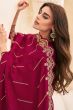 Hot Pink Embroidered Suit Silk Set