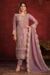 Light Mauve Viscose Salwar Kameez
