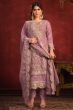 Light Mauve Viscose Salwar Kameez