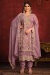 Light Mauve Viscose Salwar Kameez