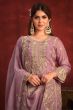 Light Mauve Viscose Salwar Kameez