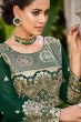 Green Zari Embroidered Georgette Palazzo Suit