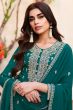 Green Embroidered Georgette Gharara Suits