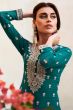 Green Embroidered Georgette Gharara Suits