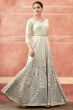 Off White And Grey Georgette Embroidered Festive Anarkali Suit