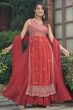 Red Bandhani Print Georgette Sharara suit