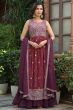 Purple Bandhani Print Georgette Sharara suit