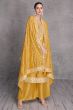 Yellow Sequence Embroidery Silk Palazzo Suit