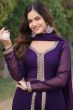 Violet Georgette Embroidery Suit Set 