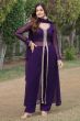 Violet Georgette Embroidery Suit Set 