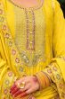 Yellow Chinnon Embroidered Sequins Palazzo Suit 