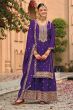 Violet Chinnon Embroidered Sequins Palazzo Suit 