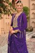 Violet Chinnon Embroidered Sequins Palazzo Suit 