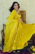 Yellow Sequins Embroidered Chinnon Anarkali Dress