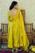 Yellow Sequins Embroidered Chinnon Anarkali Dress