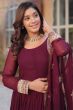Maroon Sequins Embroidered Georgette Anarkali Suit