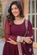 Maroon Sequins Embroidered Georgette Anarkali Suit