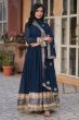 Blue Embroidered Georgette Anarkali Suit