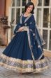 Blue Embroidered Georgette Anarkali Suit