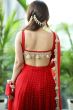 Red Georgette Embroidered Suit