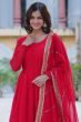 Red Georgette Sequins Embroidered Anarkali Suit 