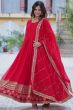 Red Georgette Sequins Embroidered Anarkali Suit 