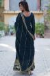 Teal Blue Georgette Sequins Embroidered Anarkali Suit 