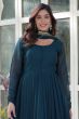 Teal Blue Georgette Sequins Embroidered Anarkali Suit 