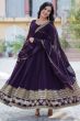 Purple Sequins Embroidered Georgette Anarkali Suit 