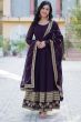 Purple Sequins Embroidered Georgette Anarkali Suit 