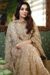 Golden Designer Party Wear Georgette Sharara Suit 