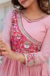 Pink Chinon Zari Embroidered Anarkali Gown