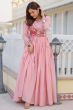 Pink Chinon Zari Embroidered Anarkali Gown